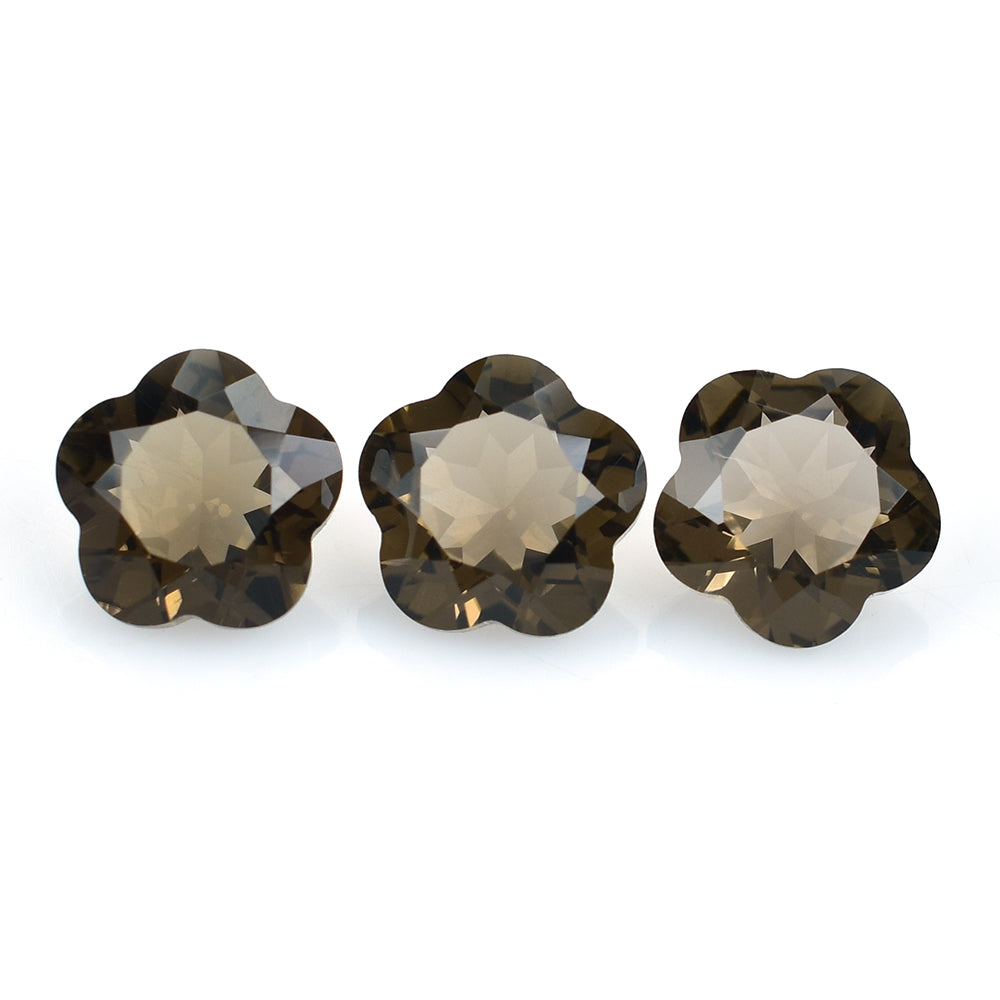 SMOKY QUARTZ CUT FLOWER 5 LEAF (MEDIUM) 8MM (THICKNESS:-4.80-5.20MM) 1.82 Cts.