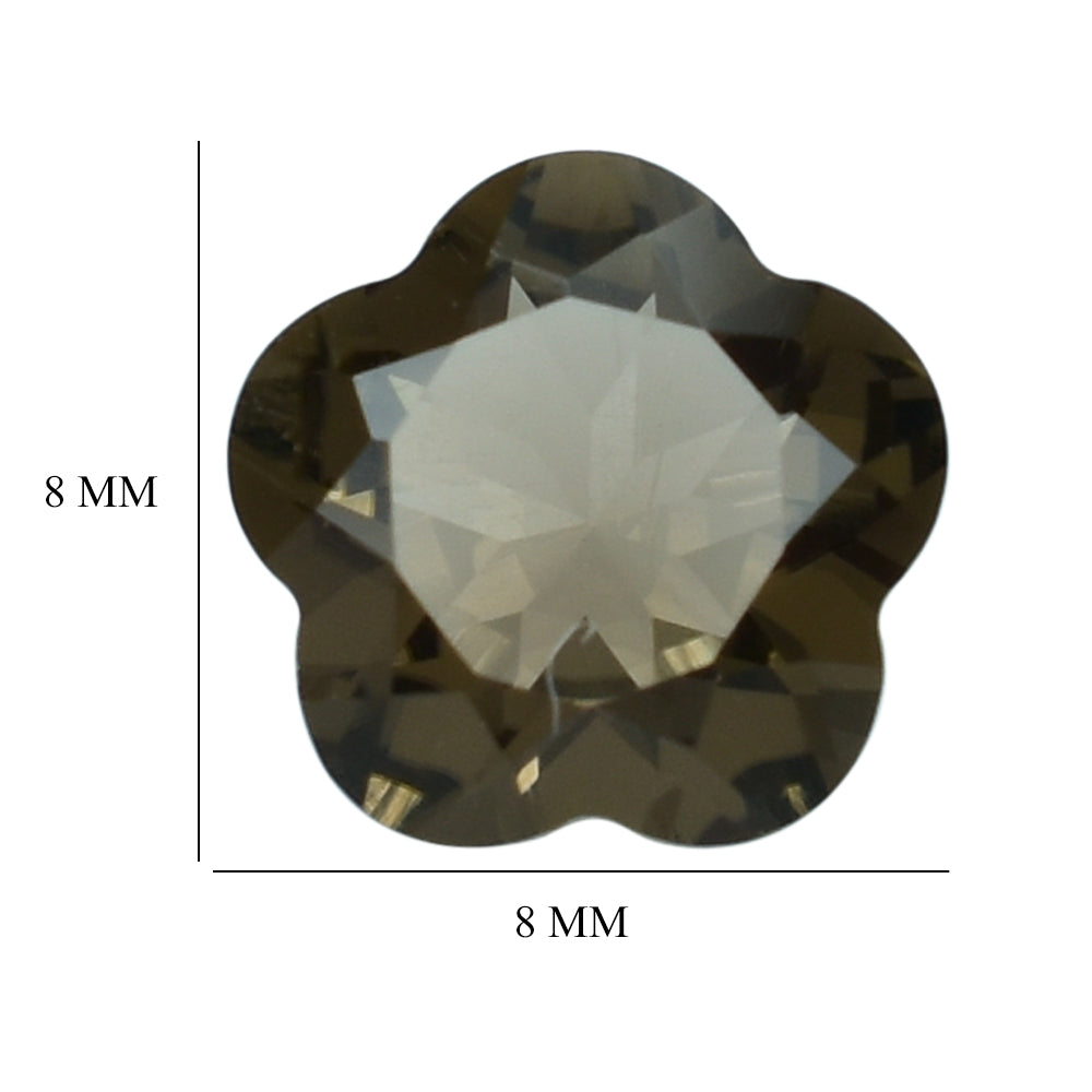 SMOKY QUARTZ CUT FLOWER 5 LEAF (MEDIUM) 8MM (THICKNESS:-4.80-5.20MM) 1.82 Cts.