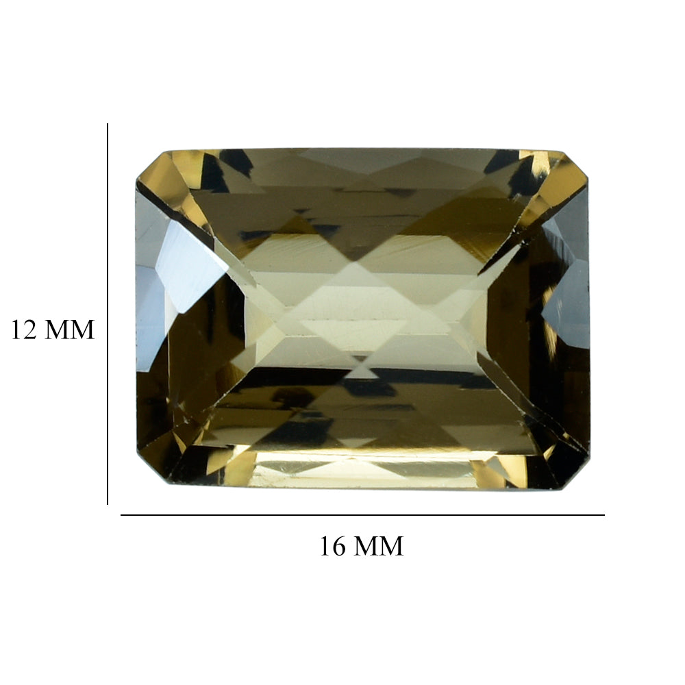 SMOKY QUARTZ CHECKER CUT OCTAGON 16X12MM 11.85 Cts.