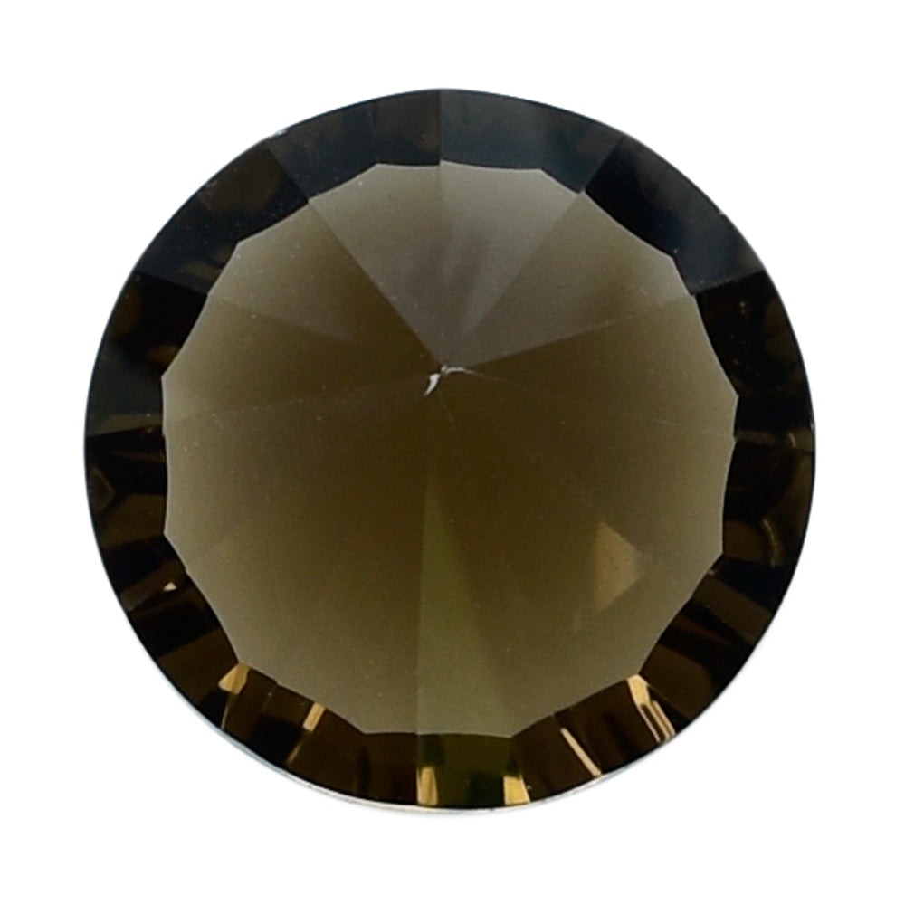 SMOKY QUARTZ CONCAVE STRAIGHT FACIT ROUND (DES#77) 14MM 8.35 Cts.