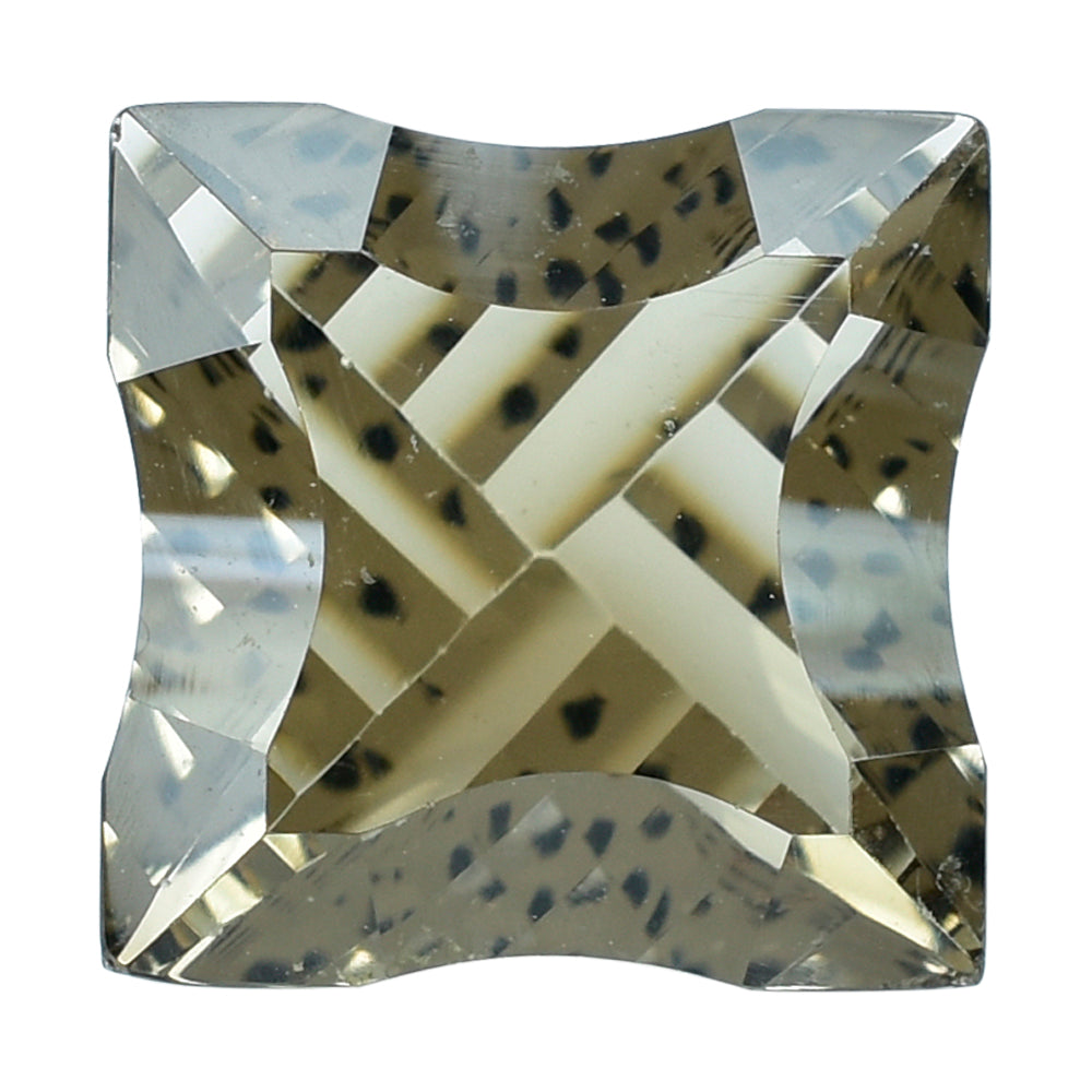 SMOKY QUARTZ CONCAVE CUT SQUARE (DES#48) 10MM 6.60 Cts.