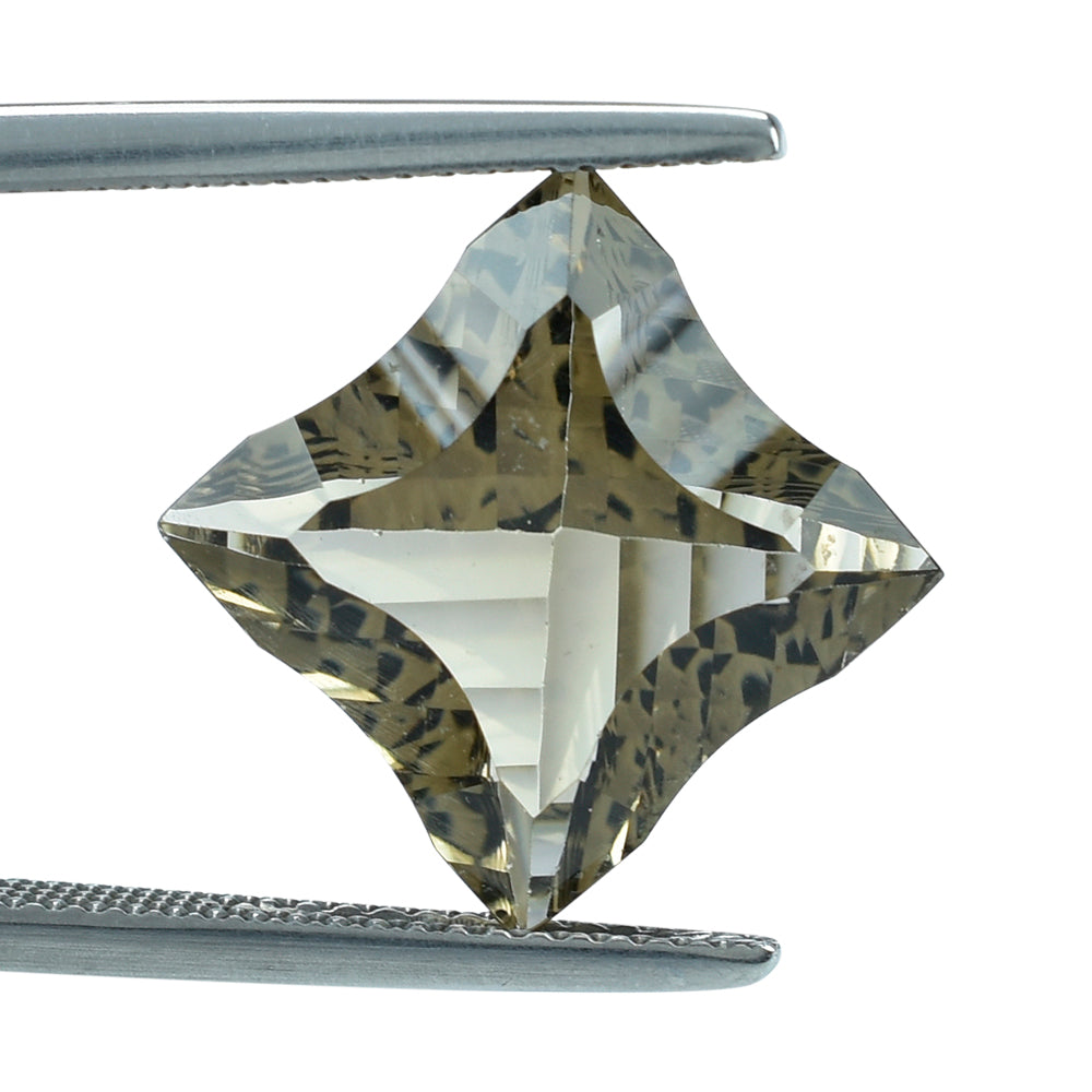 SMOKY QUARTZ CONCAVE CUT SQUARE (DES#48) 10MM 6.60 Cts.