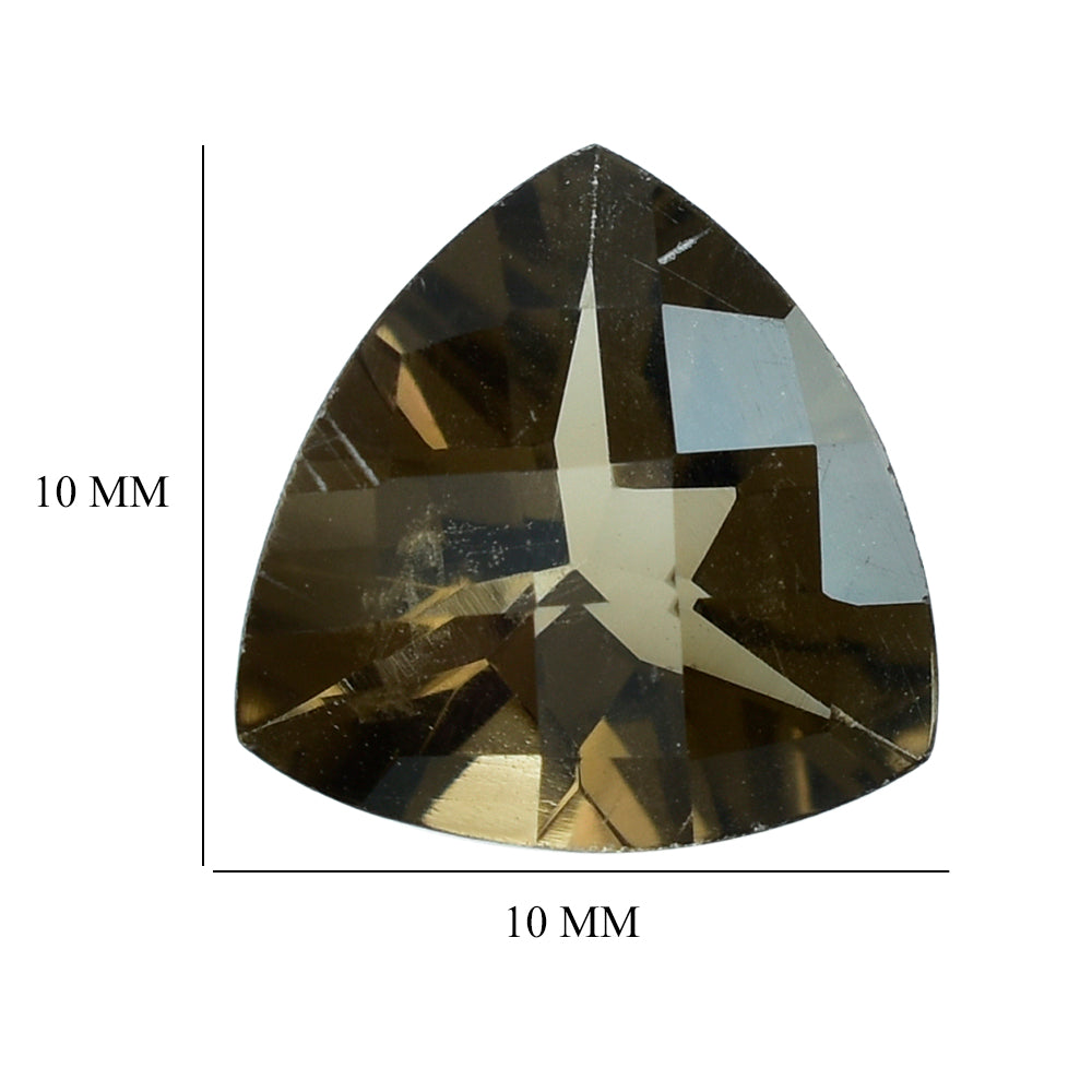 SMOKY QUARTZ CHECKER CUT TRILLION 10MM 2.60 Cts.