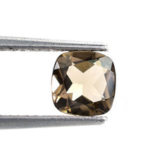 SMOKY QUARTZ CUT CUSHION (LITE) 6X6MM 0.84 Cts.