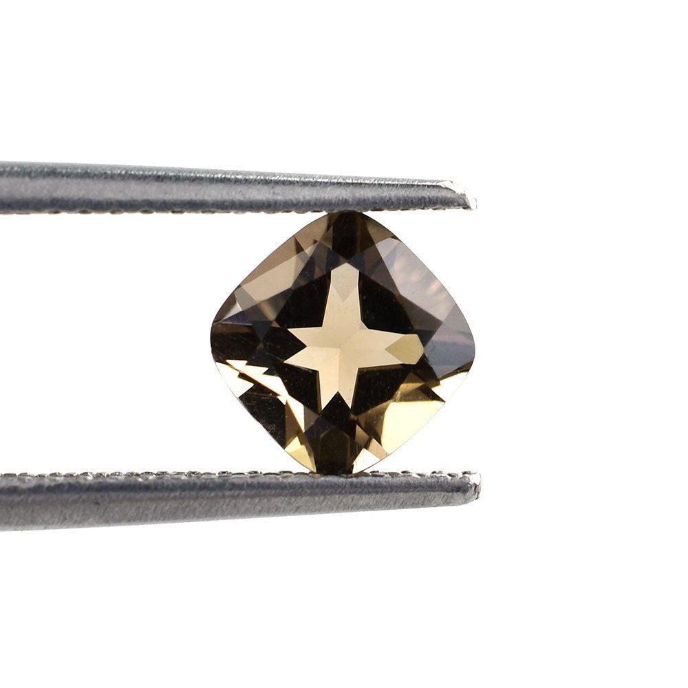SMOKY QUARTZ CUT CUSHION (LITE) 6X6MM 0.82 Cts.