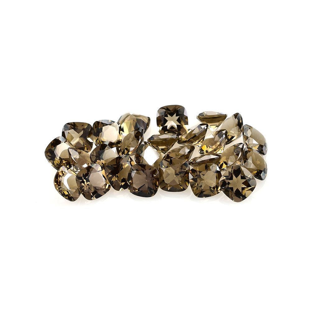 SMOKY QUARTZ CUT CUSHION (LITE) 6X6MM 0.82 Cts.