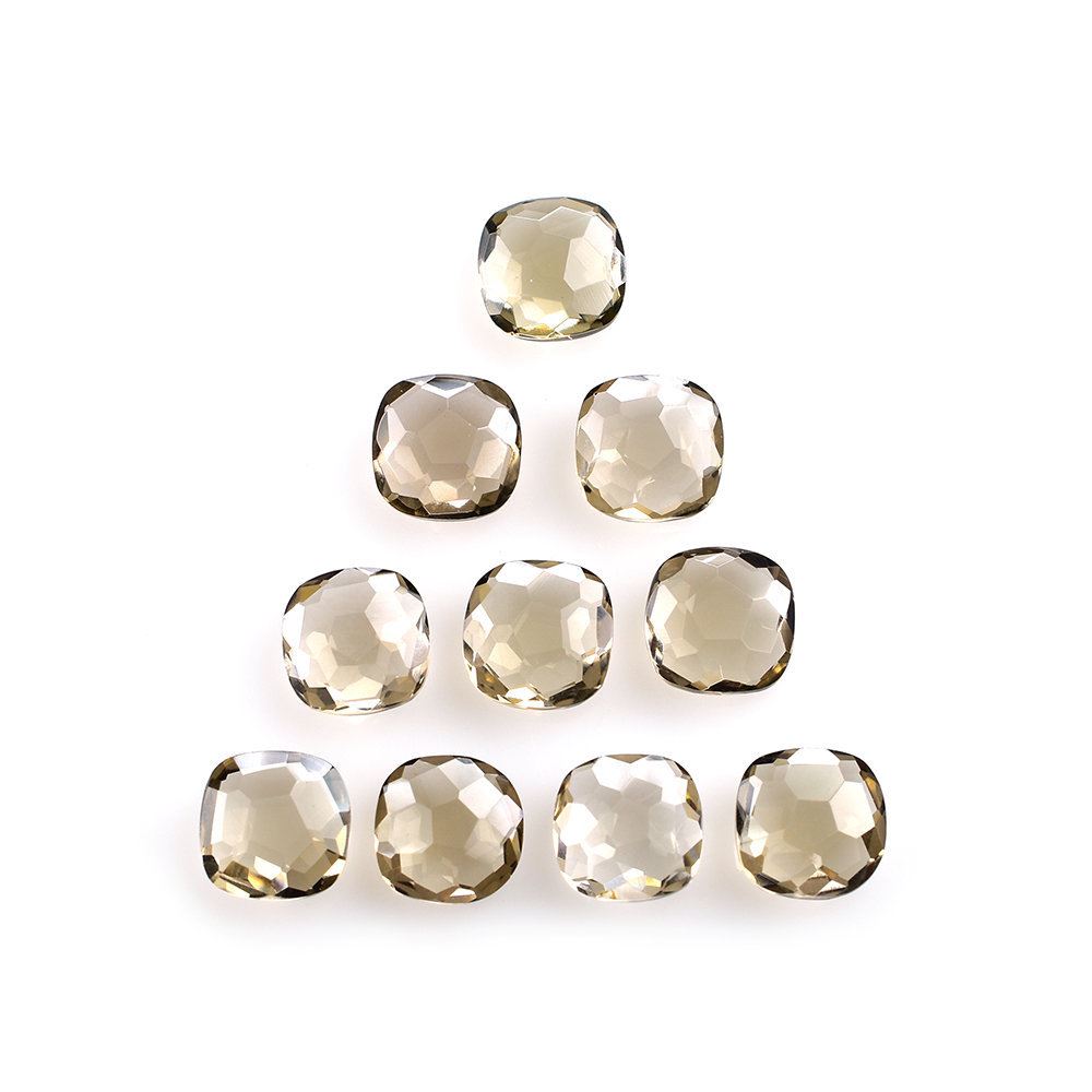 SMOKY QUARTZ FOOTBALL CUT CUSHION (LITE) 8X8MM 1.73 Cts.