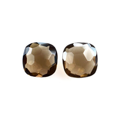 SMOKY QUARTZ FOOTBALL CUT CUSHION (DARK) 8X8MM 1.73 Cts.