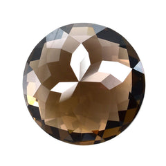 SMOKY QUARTZ CHECKER CUT TOP FLOWER CUT BACK ROUND (MEDIUM) 16X16MM 12.85 Cts.