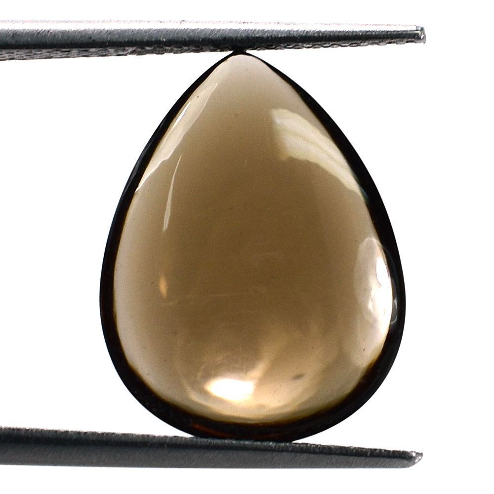 SMOKY QUARTZ PLAIN LENTIL PEAR 17X13MM 5.76 Cts.