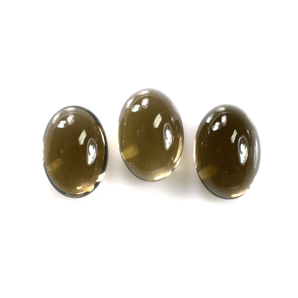SMOKY QUARTZ PLAIN OVAL CAB 10X14MM 6.62 Cts.