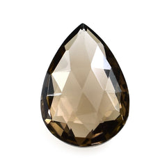 SMOKY QUARTZ ROSE CUT BRIOLETTE PEAR 14X10MM 4.65 Cts.