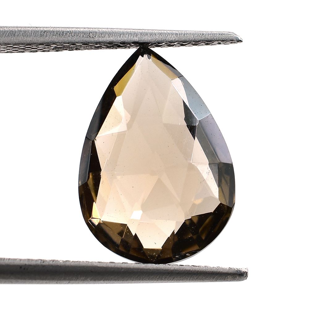 SMOKY QUARTZ ROSE CUT BRIOLETTE PEAR 14X10MM 4.65 Cts.