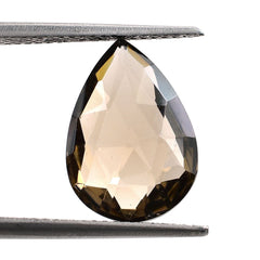 SMOKY QUARTZ ROSE CUT BRIOLETTE PEAR 14X10MM 4.65 Cts.