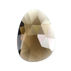 SMOKY QUARTZ ROSE CUT BRIOLETTE PEARISH 14X10MM 3.35 Cts.