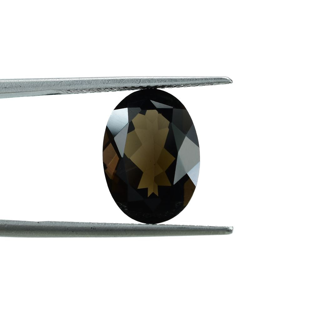 SMOKY QUARTZ CUT OVAL (DARK/CELAN) 14X10MM 5.10 Cts.