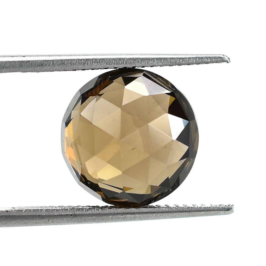SMOKY QUARTZ ROSE CUT BRIOLETTE FANCY ROUND SHAPE (MEDIUM)(CLEAN) 12.00X12.00 MM 7.78 Cts.