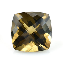SMOKY QUARTZ CHECKER CUT ANTIQUE CUSHION (MEDIUM)(CLEAN)(OILISH) 20.00X20.00 MM 27.95 Cts.