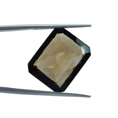 SMOKY QUARTZ CHECKER TOP OCTAGON (DARK)(CLEAN) 19.00X15.30 MM 14.76 Cts.