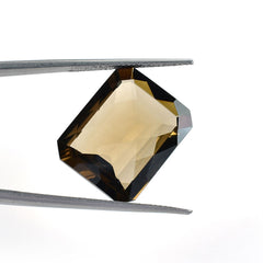 SMOKY QUARTZ CHECKER TOP OCTAGON (MEDIUM)(CLEAN) 19.00X15.30 MM 14.69 Cts.