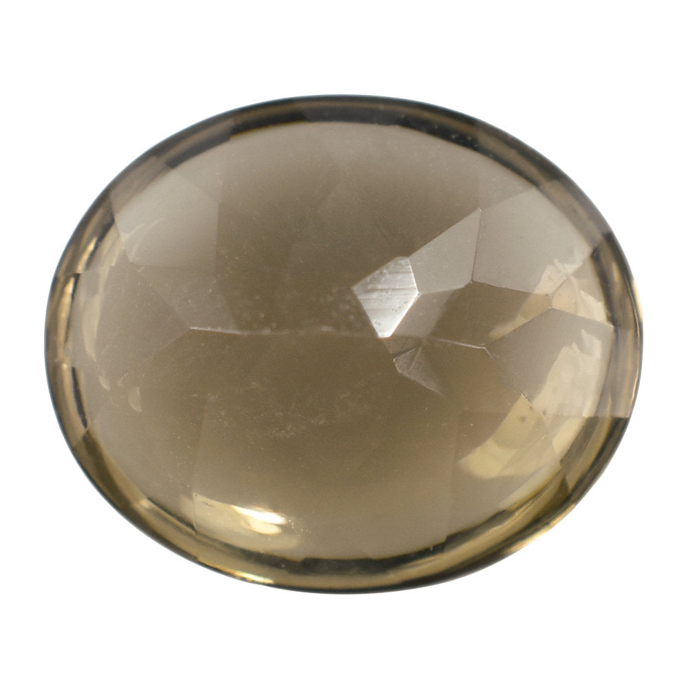 SMOKY QUARTZ BUFFTOP OVAL 12X10MM 4.20 Cts.