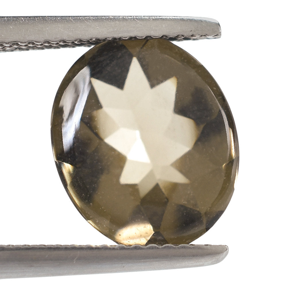 SMOKY QUARTZ BUFFTOP OVAL 12X10MM 4.20 Cts.