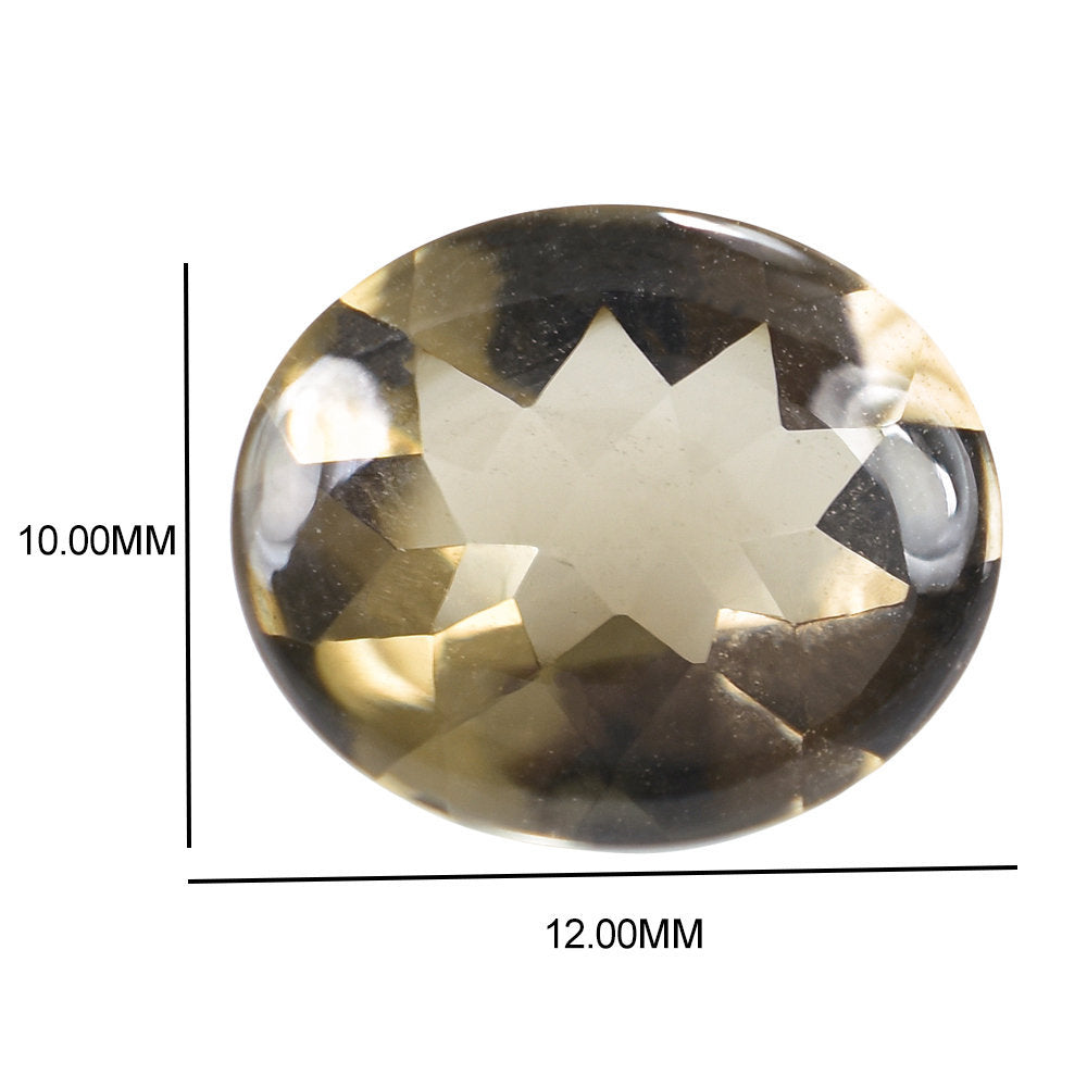 SMOKY QUARTZ BUFFTOP OVAL 12X10MM 4.20 Cts.