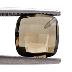 SMOKY QUARTZ BRIOLETTE CUSHION WITH HALF DRILL AT CORNER 10MM 3.91 Cts.