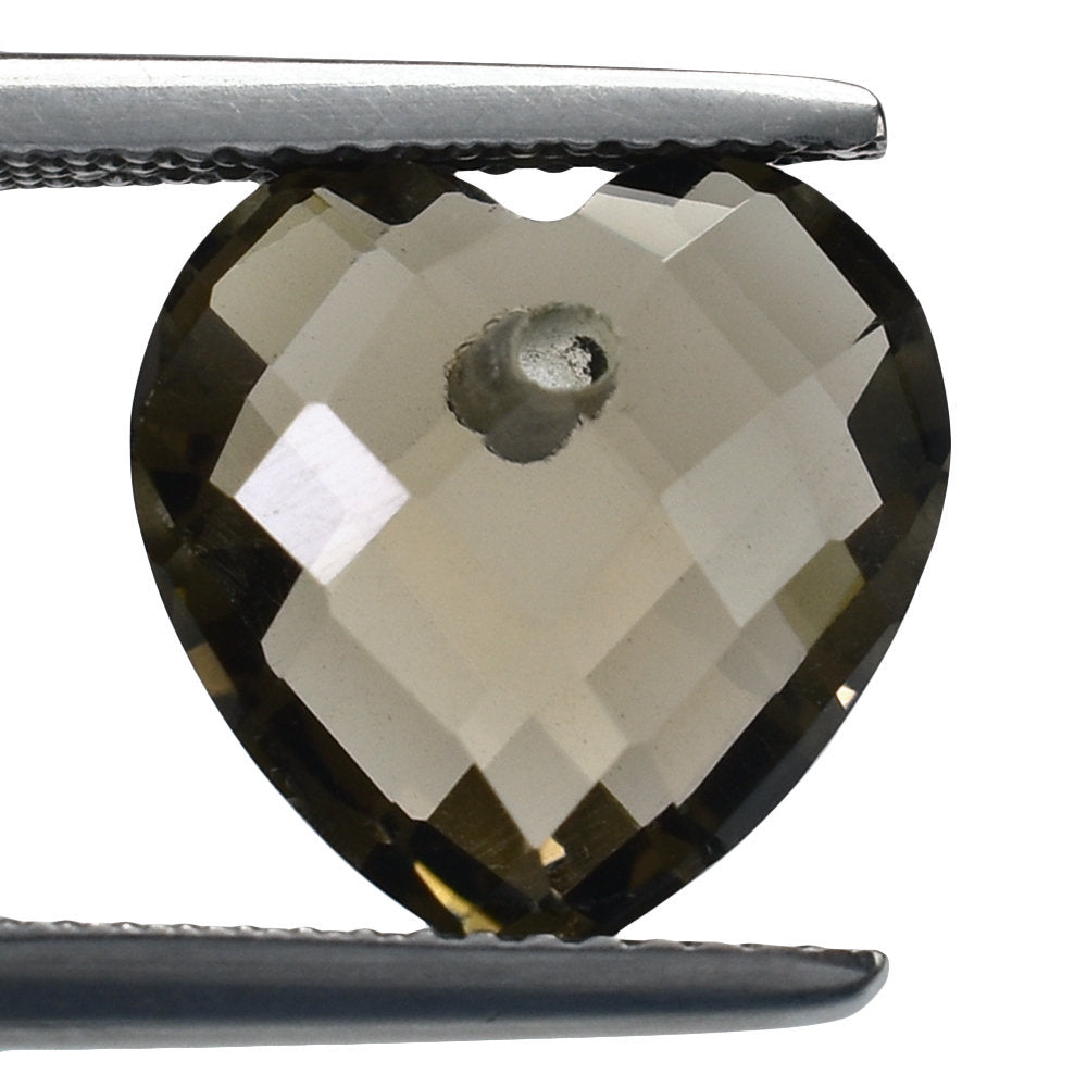 SMOKY QUARTZ BRIOLETTE HEART (FULL DRILL) 12MM 5.26 Cts.