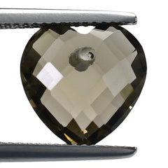 SMOKY QUARTZ BRIOLETTE HEART (FULL DRILL) 12MM 5.26 Cts.