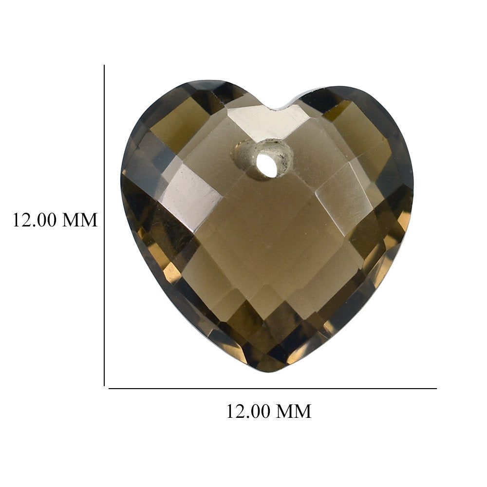 SMOKY QUARTZ BRIOLETTE HEART (FULL DRILL) 12MM 5.26 Cts.