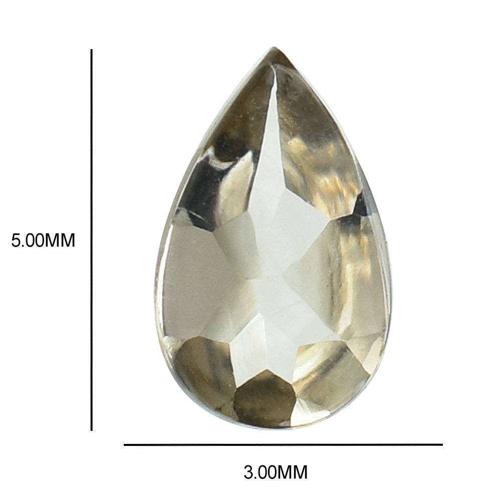 SMOKY QUARTZ BUFFTOP PEAR 5X3MM 0.19 Cts.