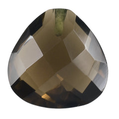 SMOKY QUARTZ BRIOLETTE HEART (HALF DRILL) 10MM 3.18 Cts.