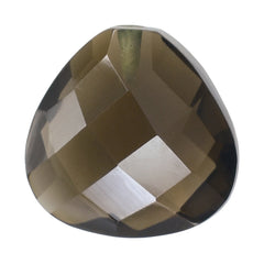 SMOKY QUARTZ BRIOLETTE HEART (HALF DRILL) 10MM 3.18 Cts.