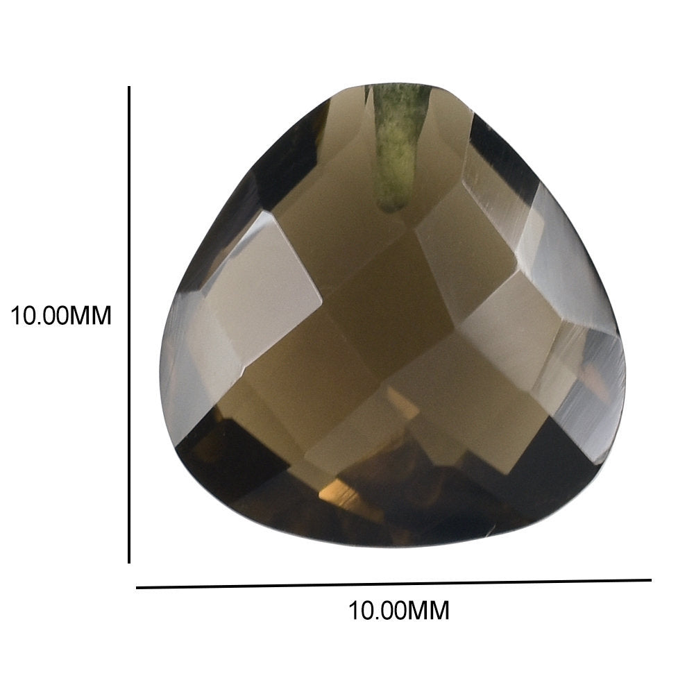SMOKY QUARTZ BRIOLETTE HEART (HALF DRILL) 10MM 3.18 Cts.