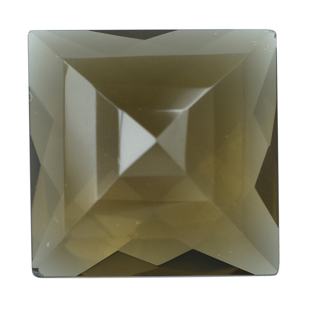 SMOKY QUARTZ CHECKER CUT SQUARE 15MM 12.46 Cts.