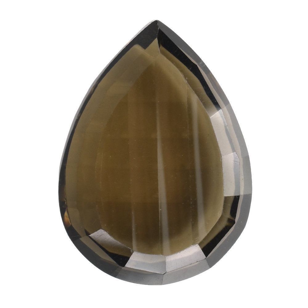 SMOKY QUARTZ BOTH SIDE TABLE CONCAVE CUT PEAR 16X12MM 6.94 Cts.