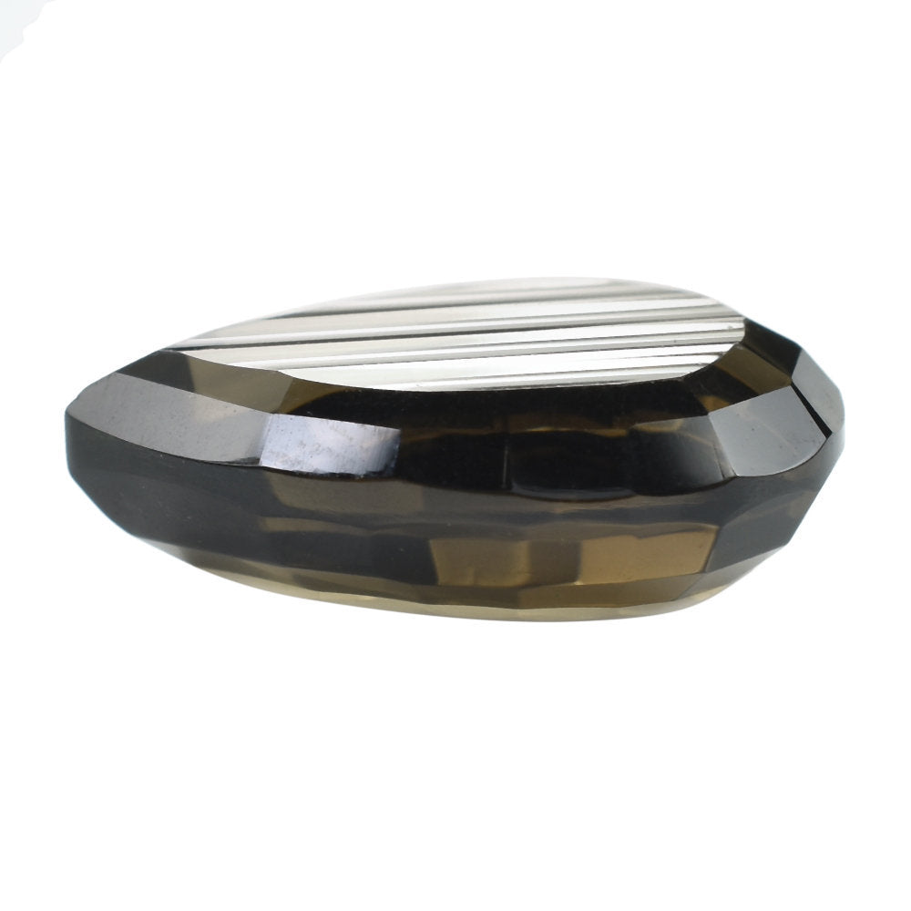 SMOKY QUARTZ BOTH SIDE TABLE CONCAVE CUT PEAR 16X12MM 6.94 Cts.