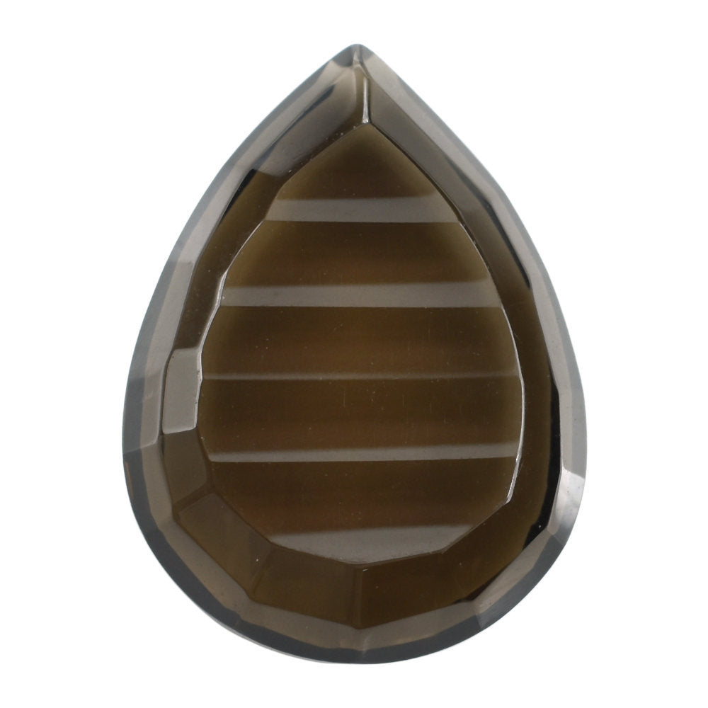SMOKY QUARTZ BOTH SIDE TABLE CONCAVE CUT PEAR 16X12MM 6.94 Cts.