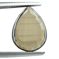 SMOKY QUARTZ BOTH SIDE TABLE CONCAVE CUT PEAR 16X12MM 6.94 Cts.