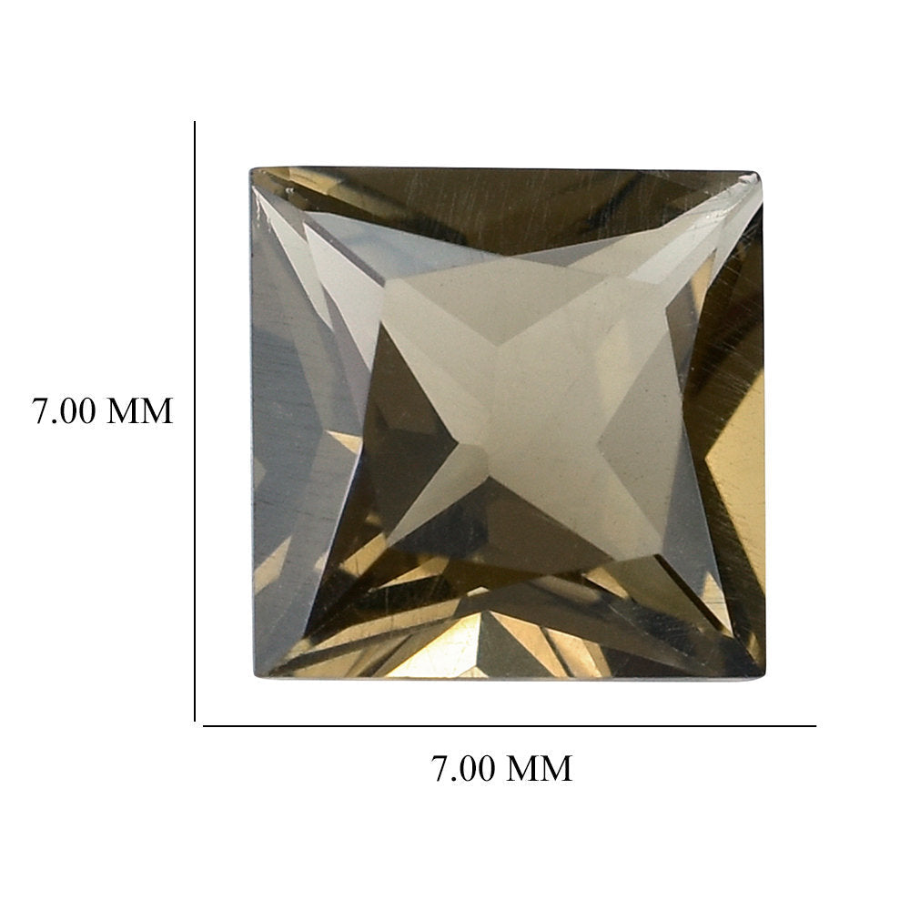 SMOKY QUARTZ PRINCESS CUT SQUARE 7MM 1.51 Cts.