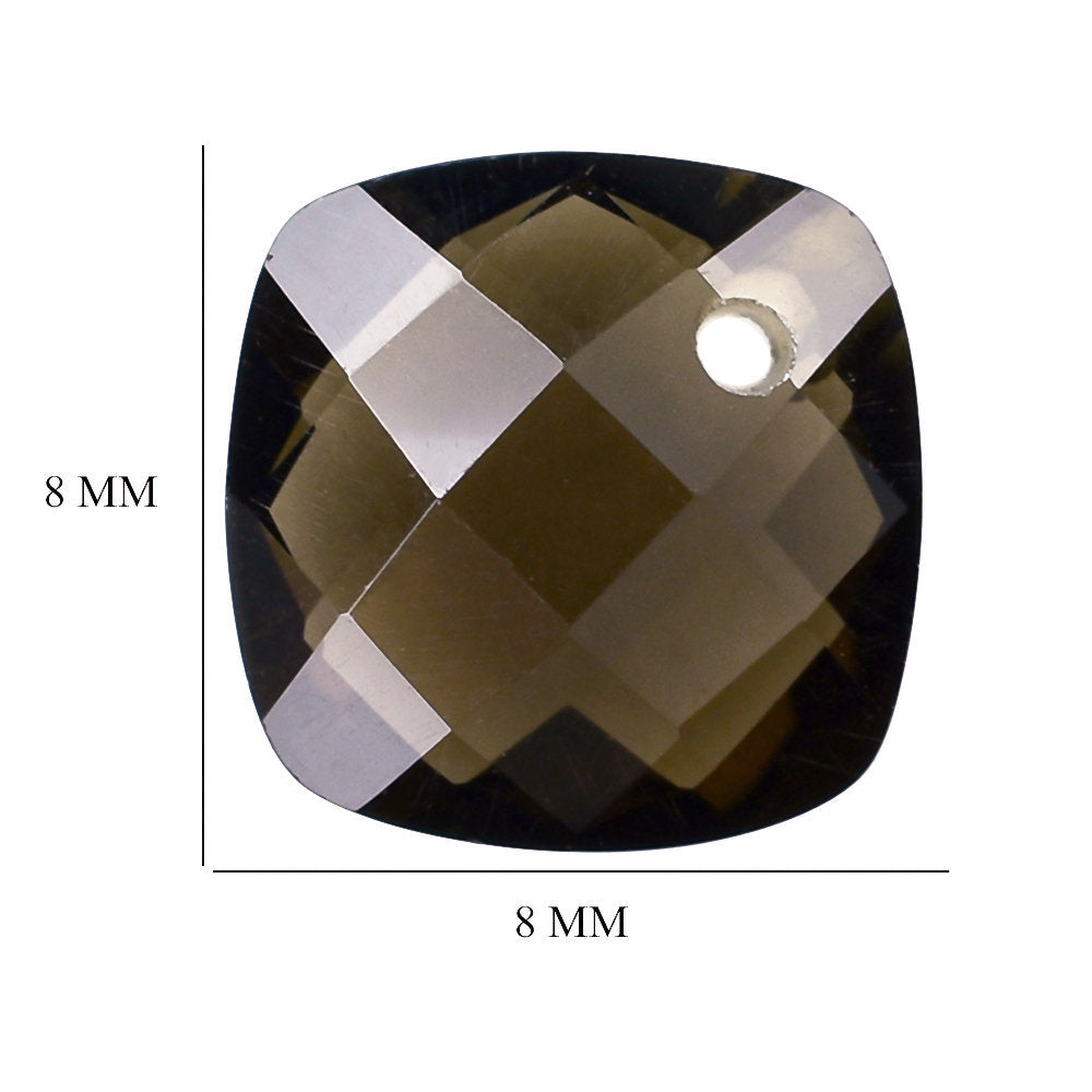 SMOKY QUARTZ BRIOLETTE CUSHION (FULL DRILL) 8MM 1.80 Cts.