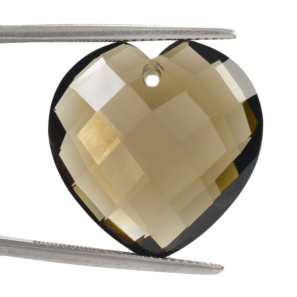 SMOKY QUARTZ BRIOLETTE HEART (FULL DRILL) 22MM 23.64 Cts.