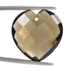 SMOKY QUARTZ BRIOLETTE HEART (FULL DRILL) 22MM 23.64 Cts.