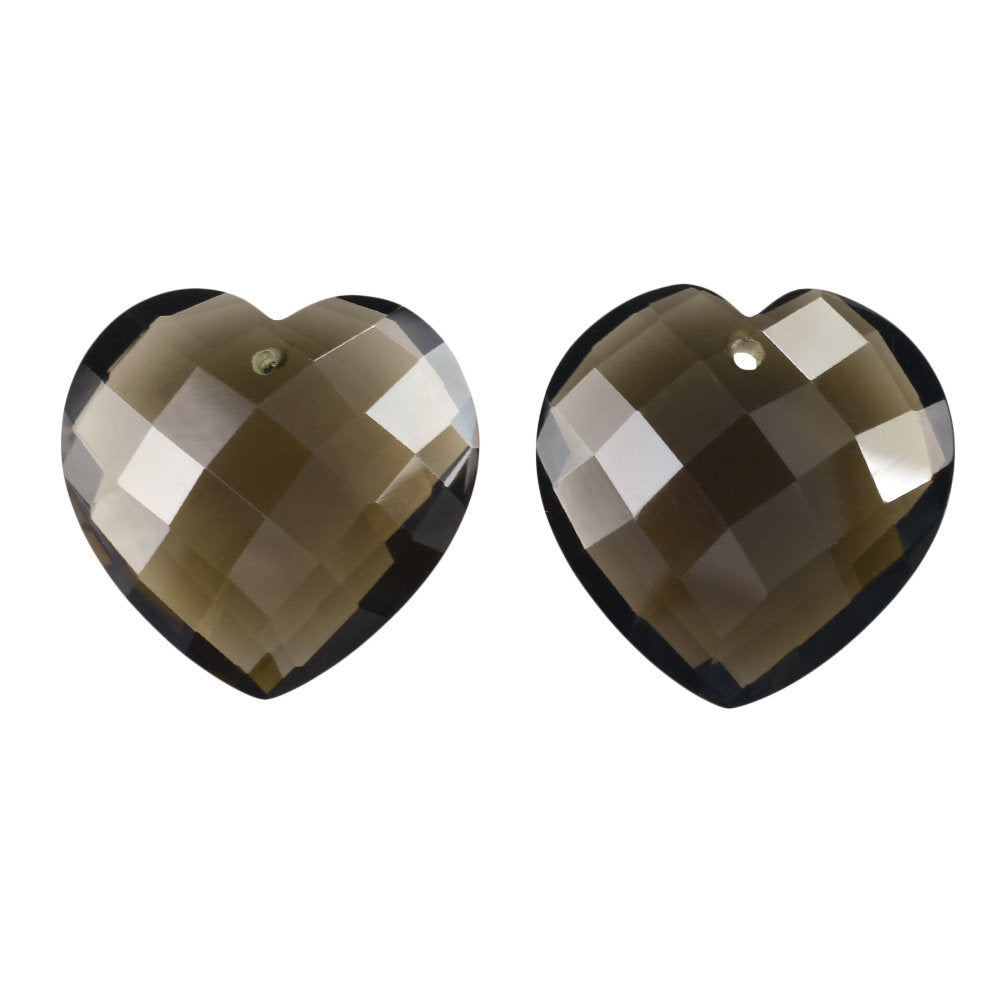 SMOKY QUARTZ BRIOLETTE HEART (FULL DRILL) 22MM 23.64 Cts.