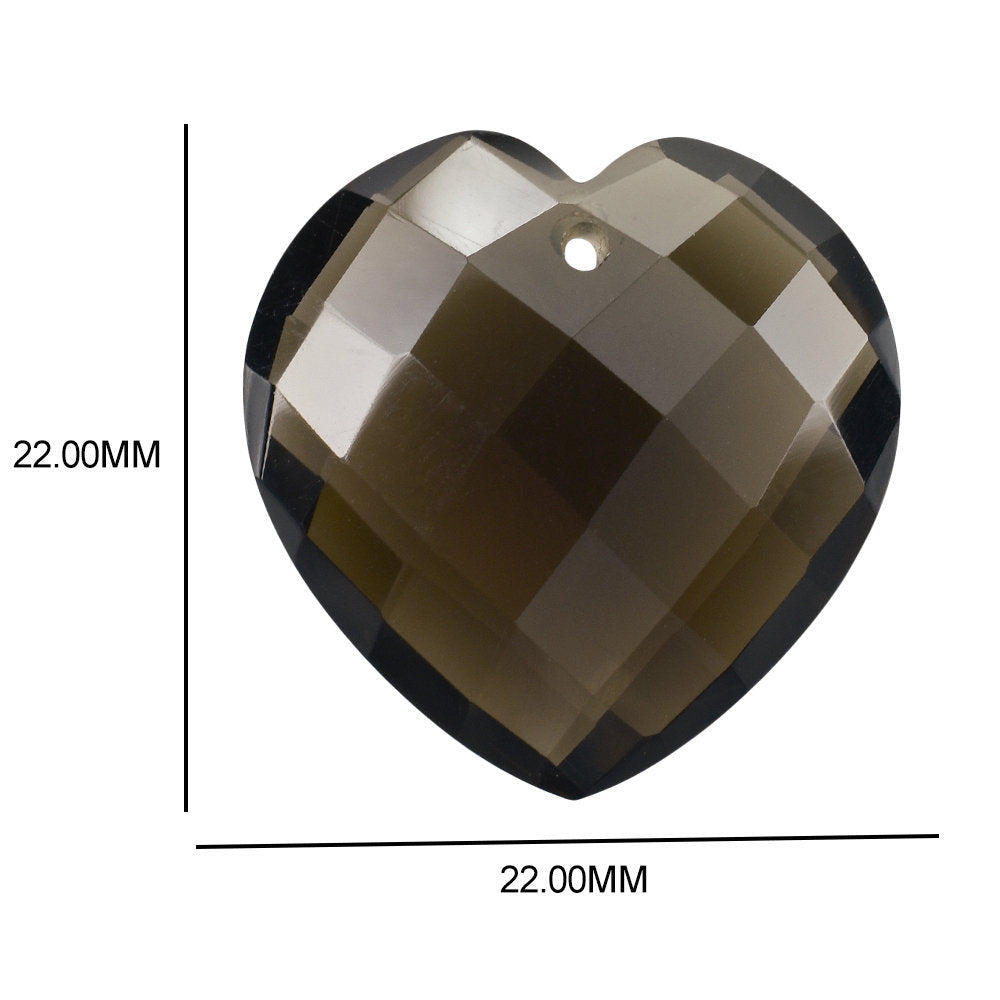 SMOKY QUARTZ BRIOLETTE HEART (FULL DRILL) 22MM 23.64 Cts.