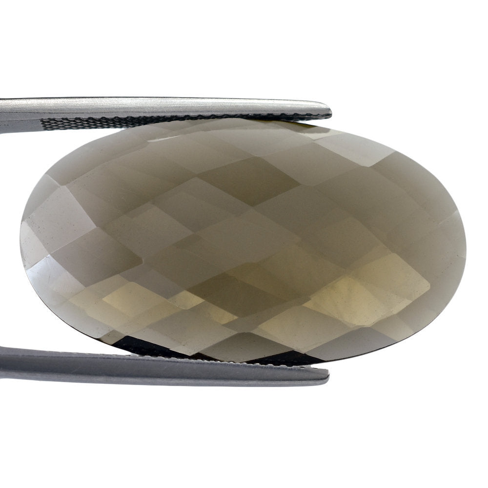SMOKY QUARTZ BRIOLETTE OVAL 30X17MM 17.05 Cts.