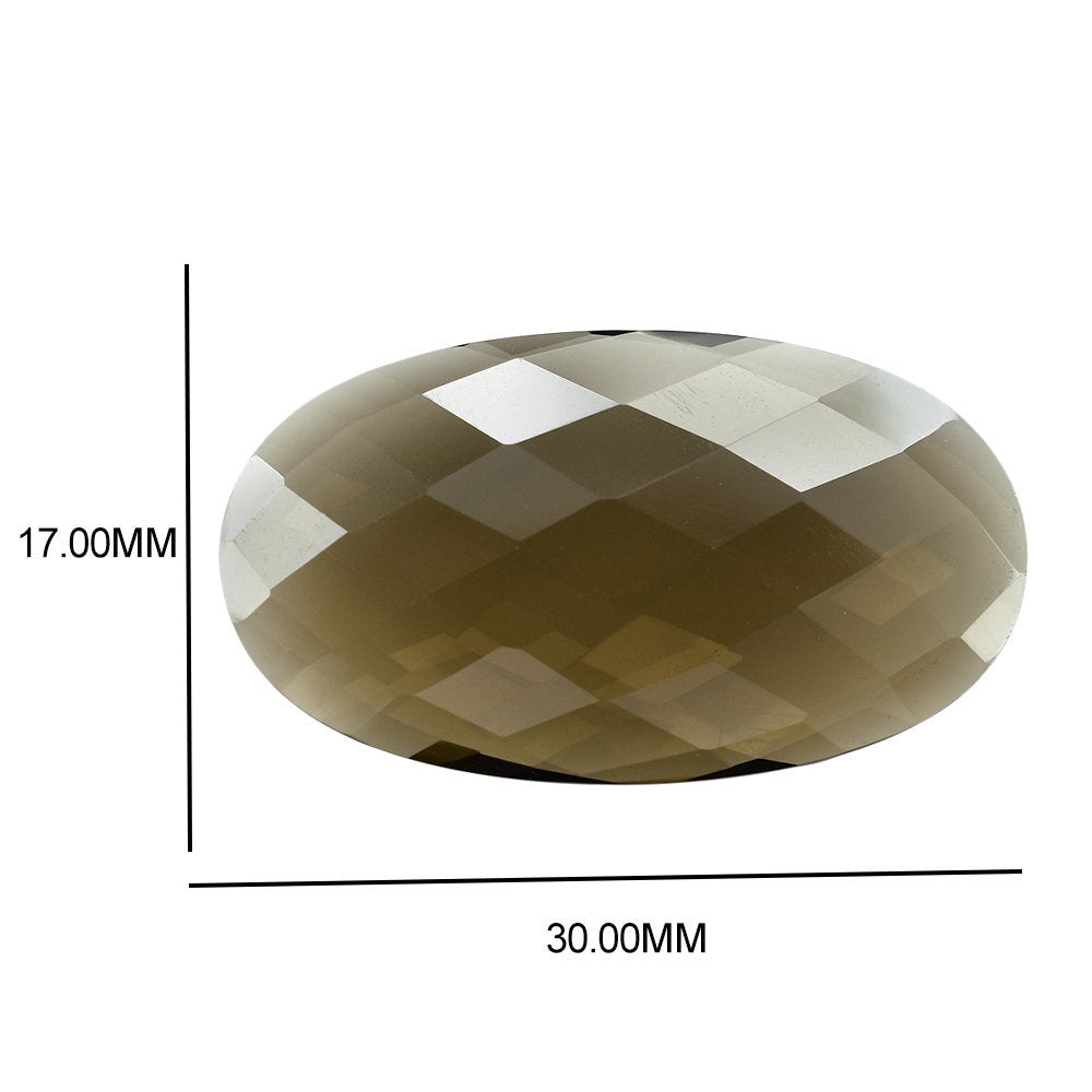 SMOKY QUARTZ BRIOLETTE OVAL 30X17MM 17.05 Cts.
