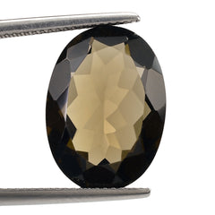 SMOKY QUARTZ CUT OVAL 18X13MM 9.06 Cts.