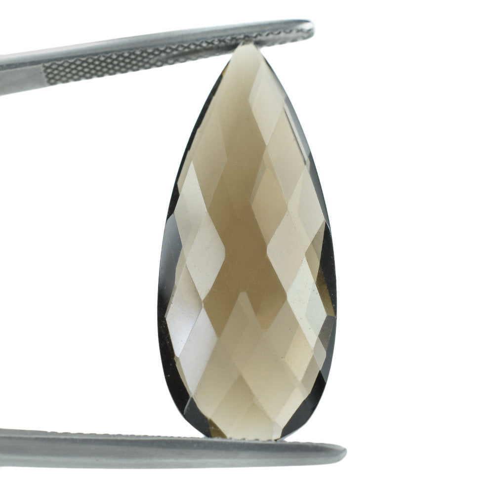 SMOKY QUARTZ BRIOLETTE PEAR 30X12MM 10.88 Cts.
